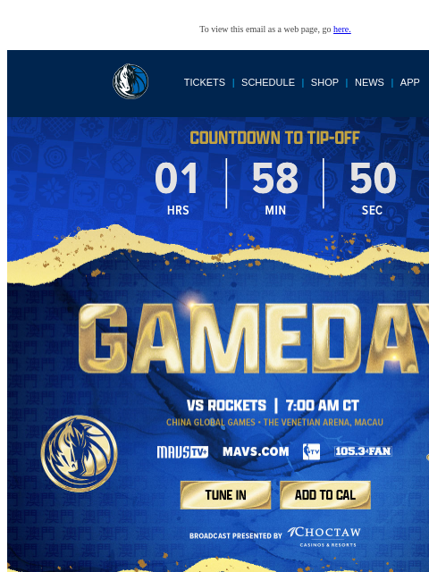 mavsmail newsletter: Mavs vs Rockets | Stream FREE on Mavs.com & NBA TV