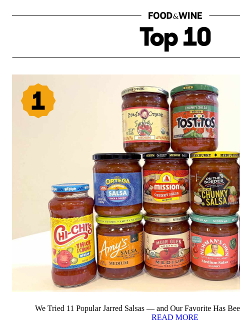 foodandwine newsletter: Our No. 1 Pick for Jarred Salsa Has Been Around fo...