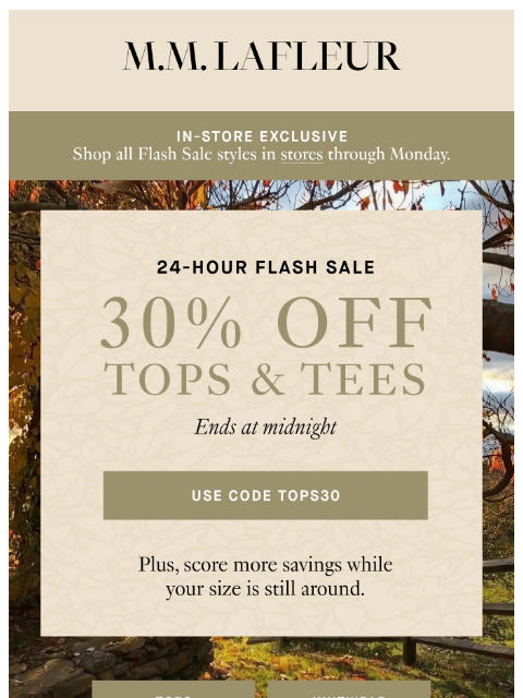 mmlafleur newsletter: SAVE 30%: Flash Sales Start NOW