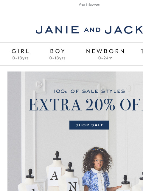 janieandjack newsletter: Use code GIFT20 for 20% off your purchase…