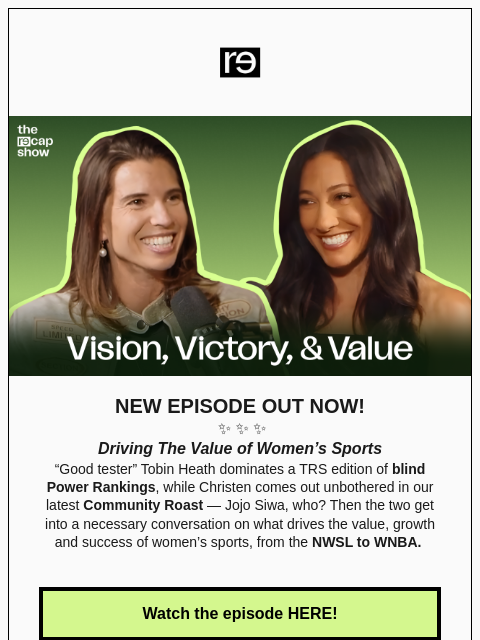 re-website newsletter: From the NWSL to WNBA: What Drives Value & Growth?