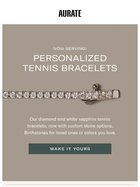 auratenewyork newsletter: NEW! PERSONALIZED TENNIS