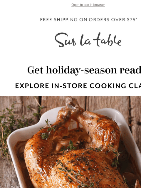 surlatable newsletter: First access: November's cooking classesπ¦