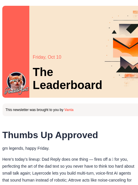 producthunt newsletter: 😸 Dad replies as a service