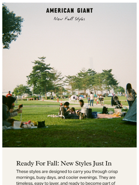 american-giant newsletter: October New Arrivals Are Here