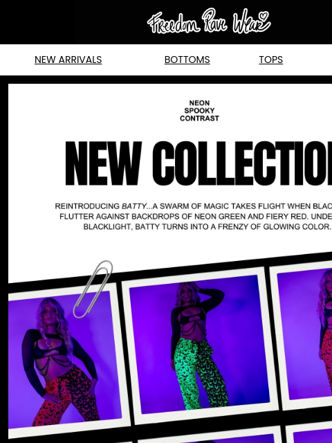 freedomravewear newsletter: Sold Out Batty!!!