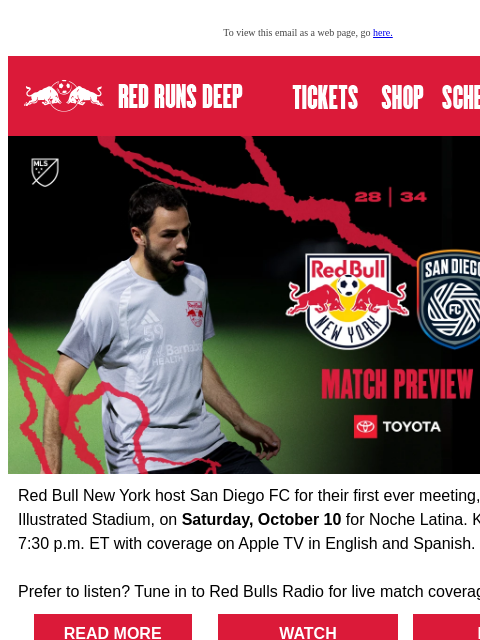 newyorkredbulls newsletter: How to Watch RBNY vs. San Diego FC Tonight! ⚽️📺