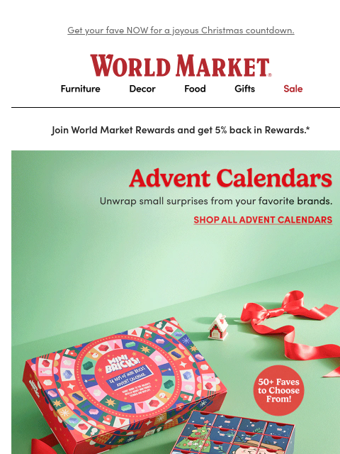 emailworldmarket newsletter: 🗓️🎄💫 Advent Calendars sell out EARLY! 