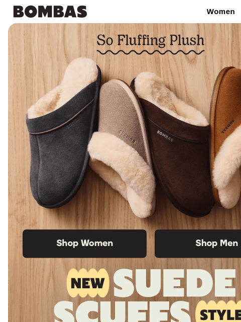 bombas newsletter: Brand New Suede Slippers