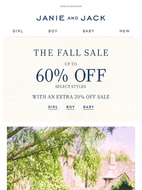 janieandjack newsletter: 100s of fall styles, up to 60% off