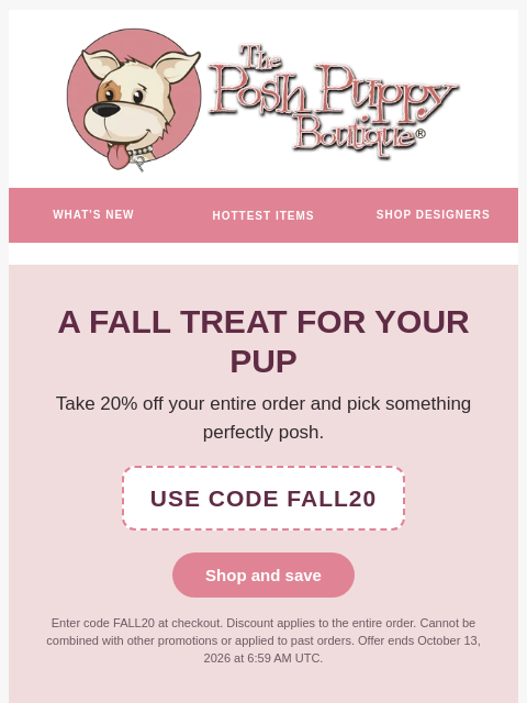 poshpuppyboutique newsletter: Plan ahead for holiday travel with your pup!