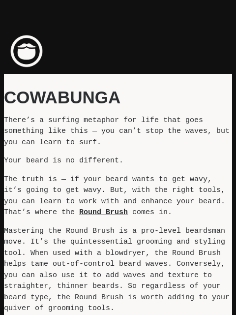 beardbrand newsletter: Cowabunga