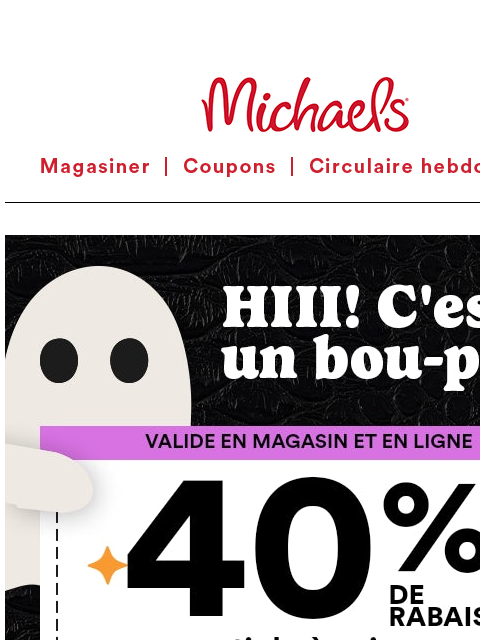 michaels newsletter: ✔️ Nouvelle laine ✔️ Pelotes Cakes de Caron à 10 $...