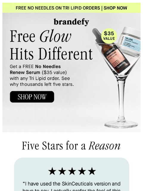brandefyskin newsletter: Glow, on us ✨