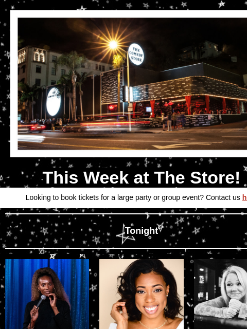 Coming Up at The Store This Week at The Store! Looking to book tickets for a large party or group event? Contact us here Tonight Zainab Johnson, Fahim Anwar, Kirk Fox +more! 8pm Brandi Denise, Lachlan