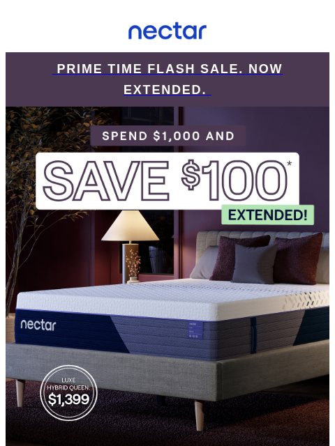 Explore our Nectar Luxe Hybrid Mattress (Queen: $1399) + enjoy everyday savings of up to 50%.* All mattress purchases include our 365-night risk-free home trial & free standard shipping.+ Nectar