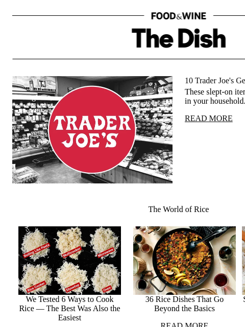 foodandwine newsletter: 10 Trader Joe's Gems Hiding in Plain Sight