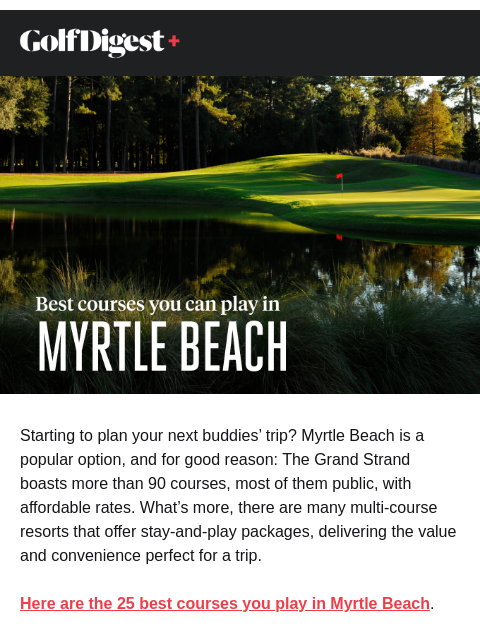 golfdigest newsletter: The best public courses in Myrtle Beach