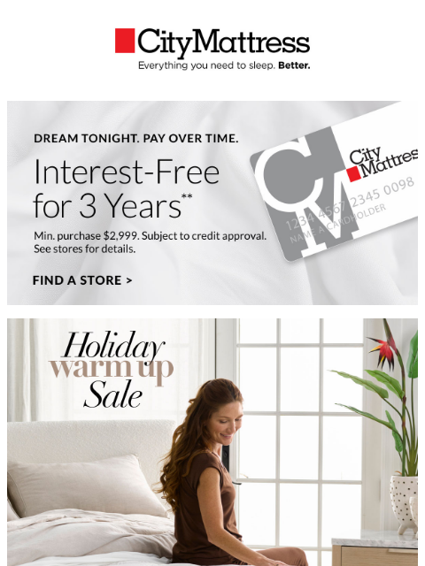 citymattress newsletter: Holiday-ready comfort starts here