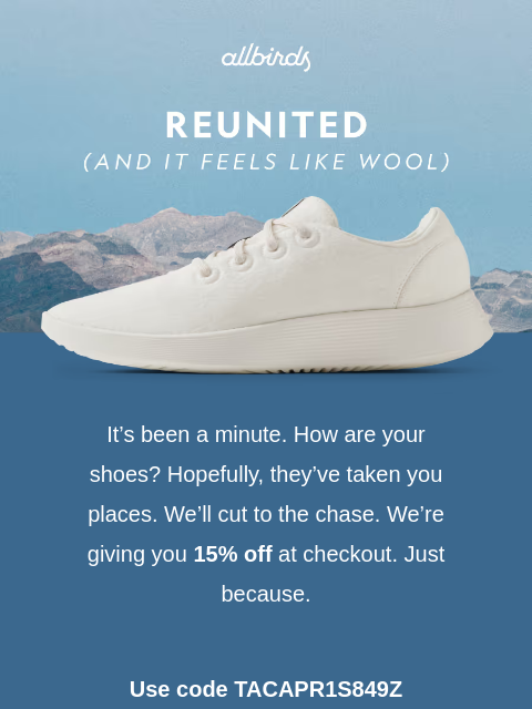 allbirds newsletter: Oh, Here You Are