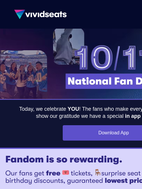 vividseats newsletter: π Happy National Fan Day!