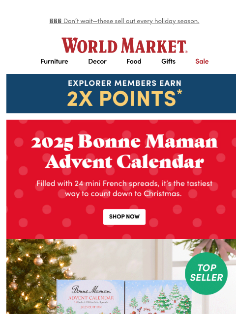 emailworldmarket newsletter: β€οΈβπ₯Bonne Maman Advent Calendars are hotter than ...