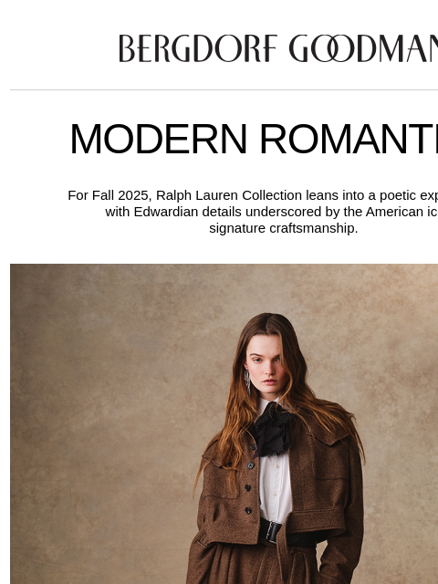 bergdorfgoodman newsletter: Modern Romantics: Ralph Lauren Collection