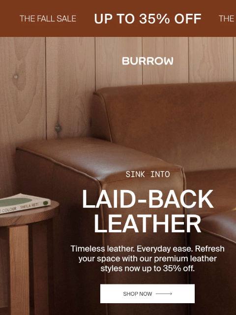 burrow newsletter: Back in stock: The leather pieces everyone wanted