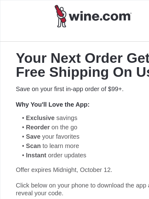 wine newsletter: App-only savings this weekend - Get Free shipping ...
