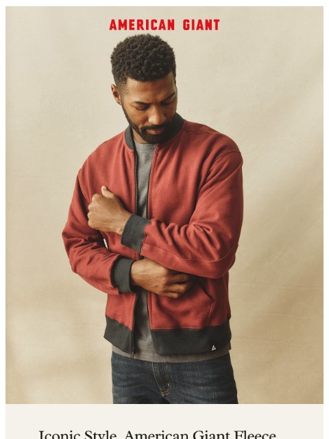 american-giant newsletter: The Bomber, Reimagined in Fleece