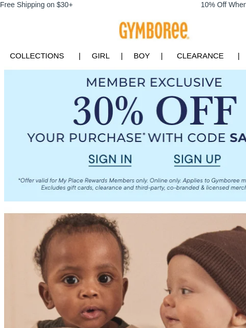 gymboree newsletter: Your Baby's Wardrobe = Upgraded ๐