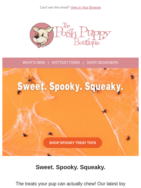 poshpuppyboutique newsletter: Spooky Snacks Are Served! 🍩👻 New Toys Just Lande...