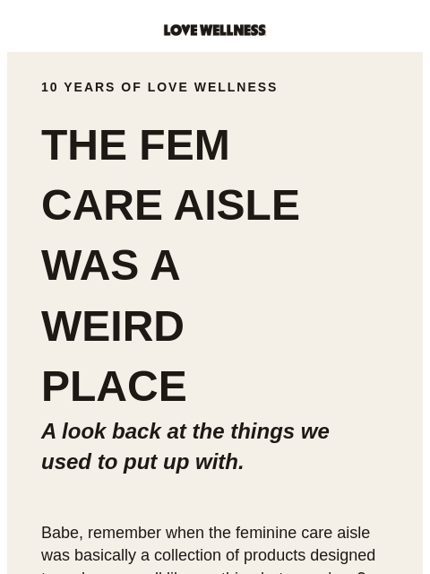 lovewellness newsletter: FRESHNESS™