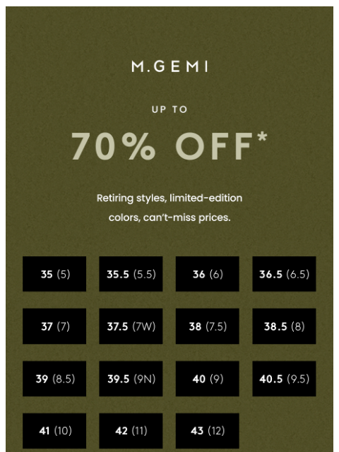mgemi newsletter: Sale’s Up To 70% Off!