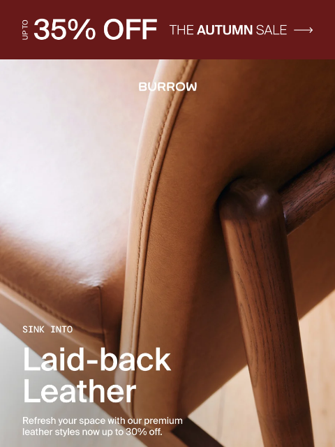 burrow newsletter: Leather for less