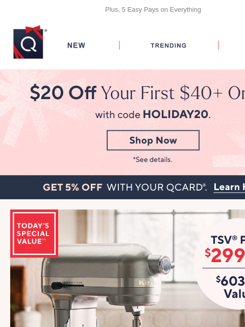qvcemail newsletter: It’s a Classic! KitchenAid TSV® + Get $20 Off