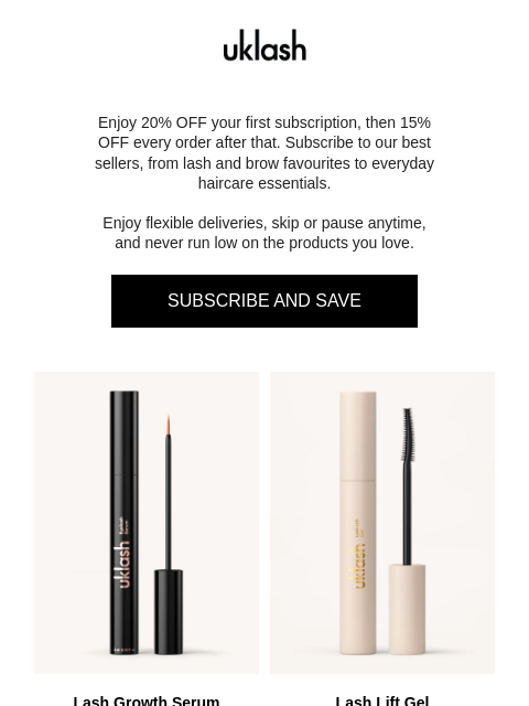 uklash newsletter: Unlock 20% Off Your Next Order 🔓