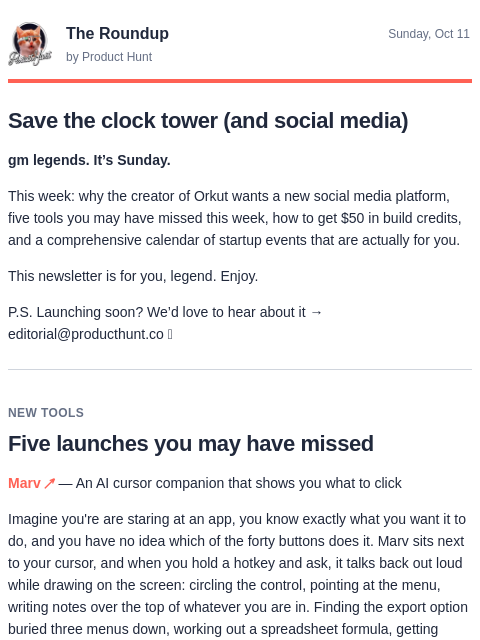 producthunt newsletter: 😸 Orkut is back…maybe