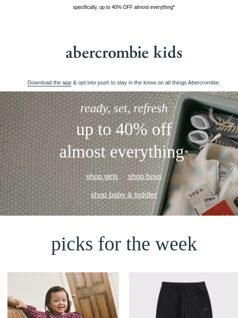 abercrombie newsletter: start sunday off with a sale