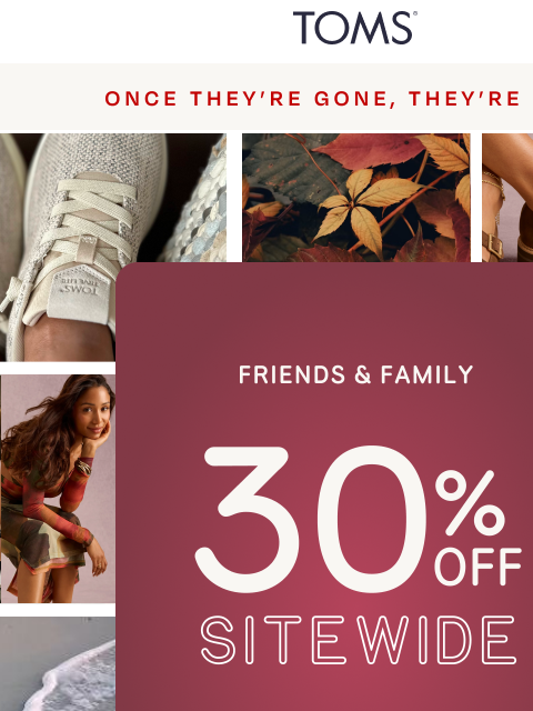 toms newsletter: Sunday Wind-Down: 30% Off Sitewide + 3X Points