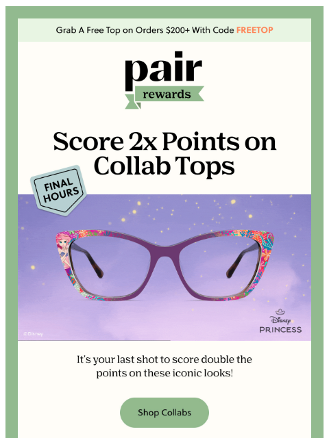 paireyewear newsletter: ⏰Final Hours for 2x Points on Collabs⏰