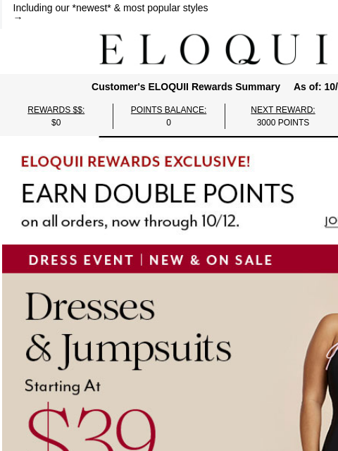 eloquii newsletter: Dresses & jumpsuits from $39 ❤️🔥