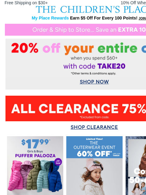 childrensplace newsletter: [[[[75% OFF CLEARANCE]]] 🔥 can't-beat deals🔥