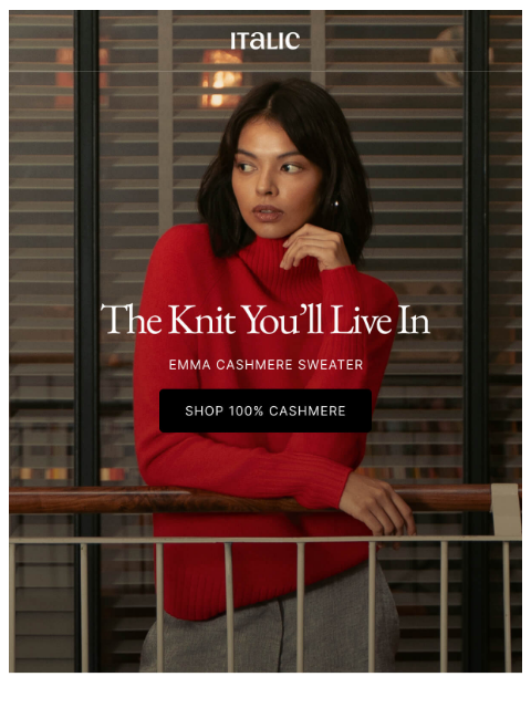 italic newsletter: The Iconic Emma Turtleneck