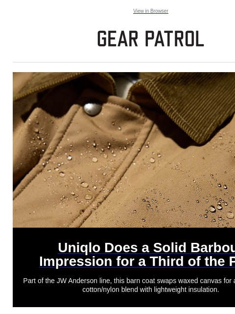 gearpatrol newsletter: This Barbour Jacket Dupe Will Be Everywhere