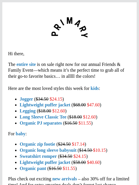 primary newsletter: Your faves are 30% off! 😉