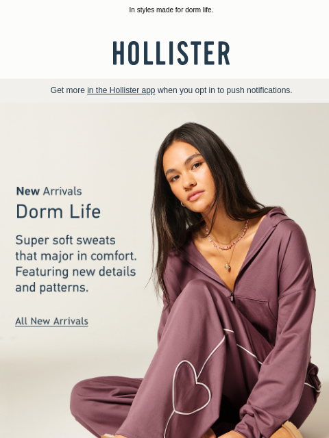 hollisterco newsletter: Ace the comfy aesthetic.
