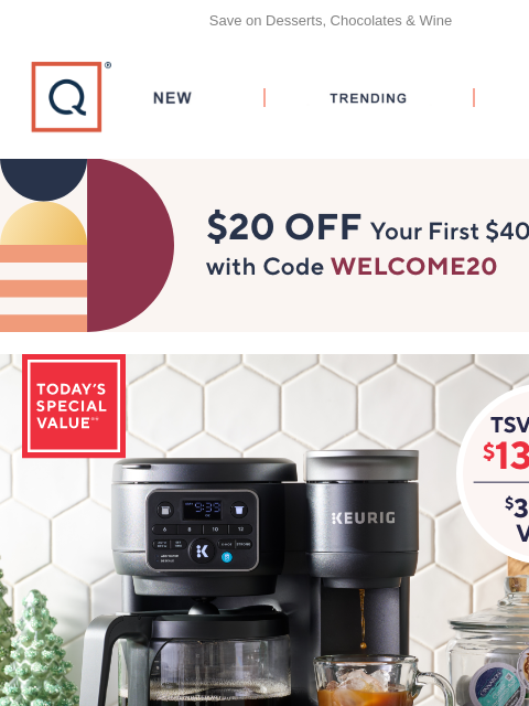 qvcemail newsletter: Keurig K-Duo for Every Coffee Craving + Get $20 Of...