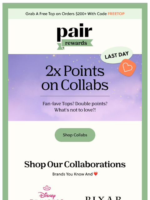 paireyewear newsletter: LAST DAY for 2x Points on Collabs