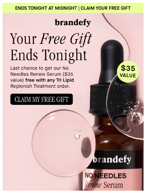 brandefyskin newsletter: $100 of skincare for $65 (ends tonight)